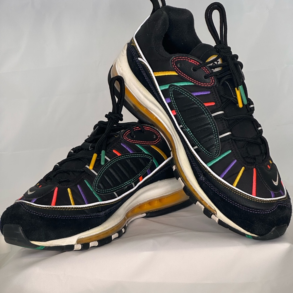 Nike Air Max 98 Premium Martin Black Crimson Green CI1901-023 Men’s 9.5